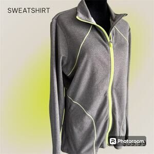 Under Armour women’s L, Loose fit, full zip jacket.  Gray